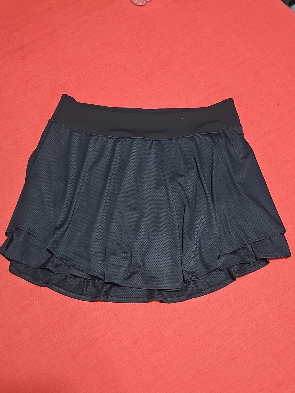 tek gear Black Workout Skirt with Mesh Overlay